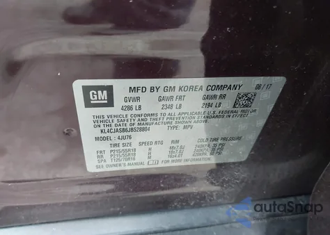 2018 Buick Encore Preferred из США, поврежденный, VIN KL4CJASB6JB528804